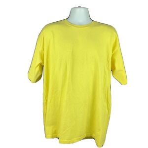 Fashion Gear Vintage 90s T-Shirt‎ Size XXL Single Stitching Plain Blank Yellow